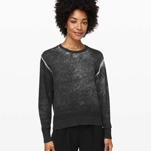 Lululemon Hazy Day Black and Alpine White Cashmere Sweater